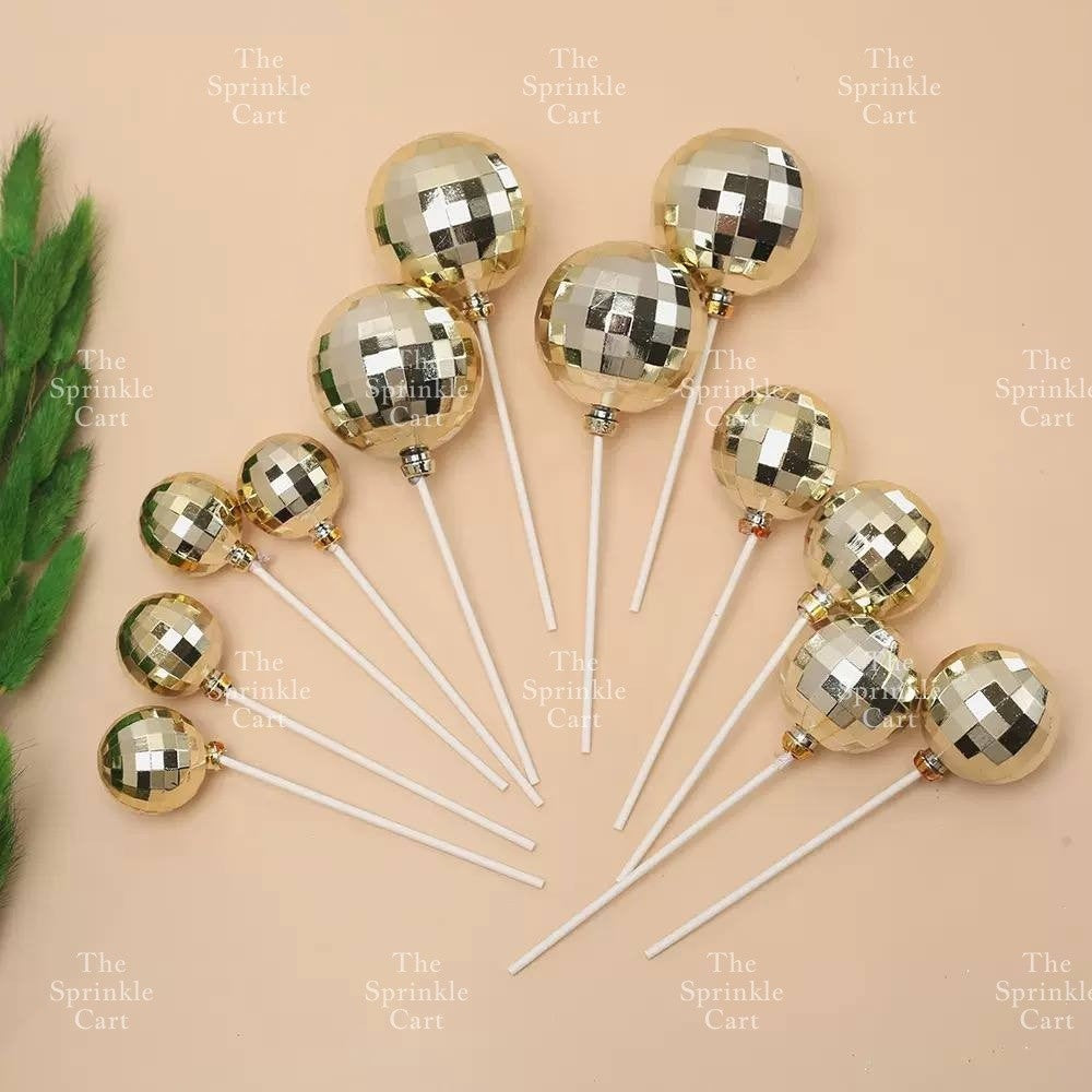 Shiny Mirror Disco Ball Cake Topper & Christmas Tree Decoration DIY Party Supplies TSC