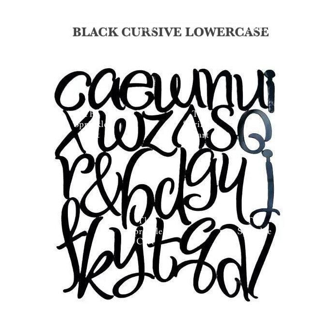 Alphabet Lettering and Number Cursive Acrylic Set DIY Calligraphy Pattern Cake Stamp Decor TSC