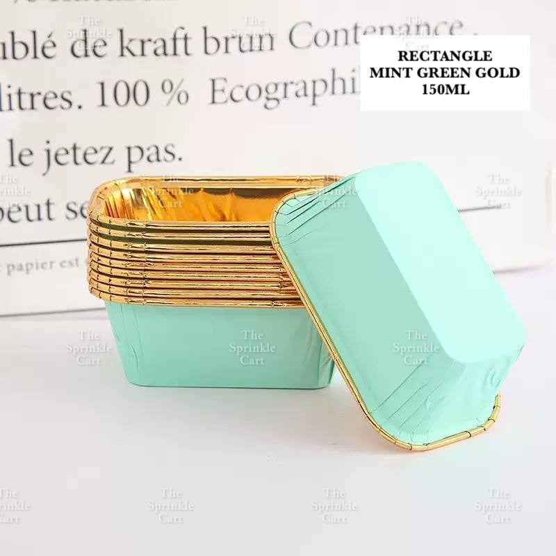 50pcs Colorful Square and Rectangle Foil Cupcake Pastry Muffin Liner TSC
