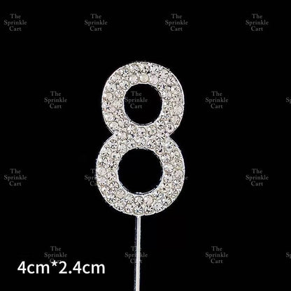 0-9 Silver Rhinestone Number Metal Topper And Happy Birthday Headband Party Needs TSC