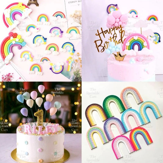 Rainbow Cloud Polymer Topper for DIY Decoration