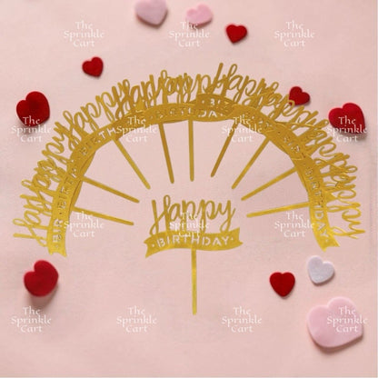 10pcs Happy Birthday Acrylic Cake Topper DIY Baking Decoration TSC