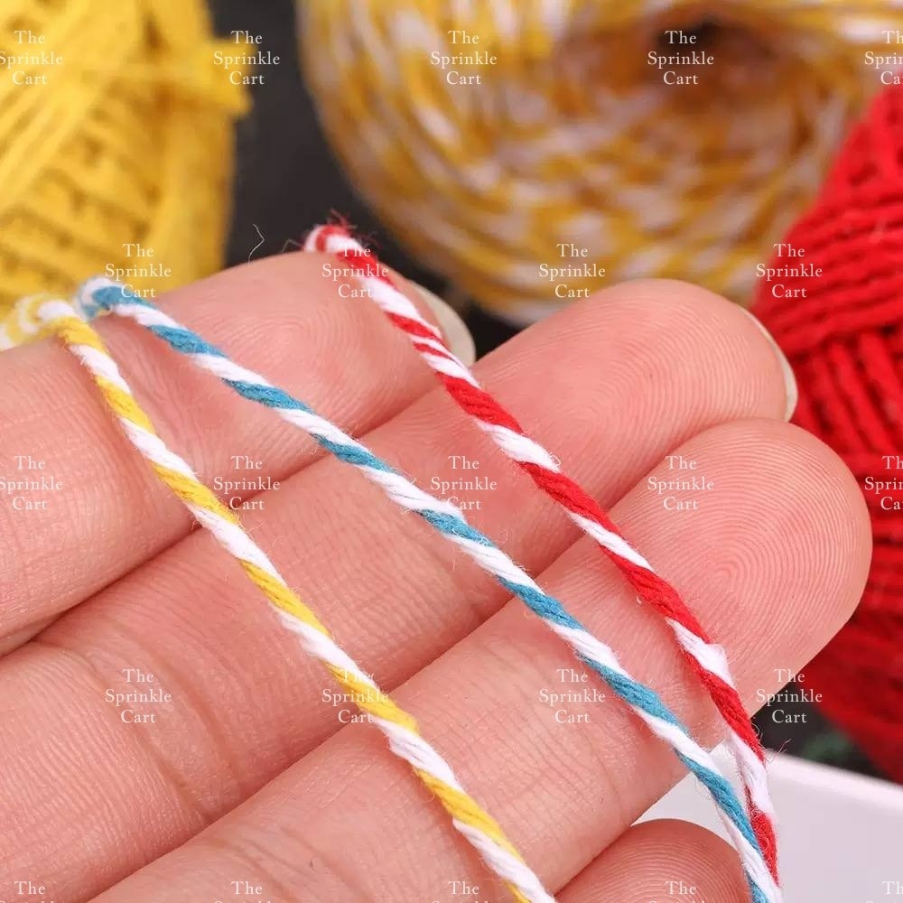 Jute String and Semi Elastic Cotton Thread for DIY Gift Wrapping and Arts and Crafts TSC
