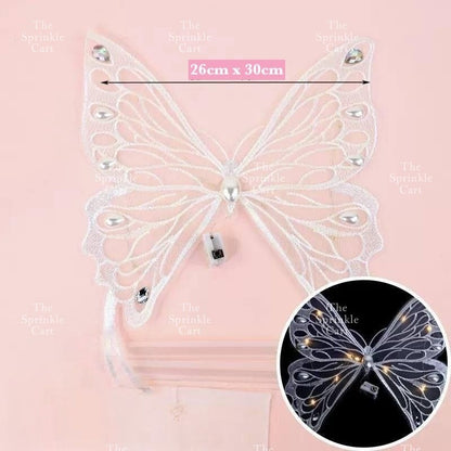 Embroidered Large Butterfly with Pearl and Rhinestone for Cake and Bouquet Decoration TSC