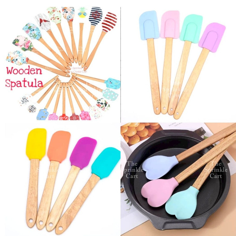 Silicone Spatula with Wooden Handle for Pastry Baking Tools TSC