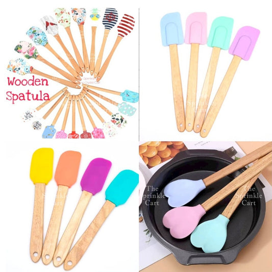 Silicone Spatula with Wooden Handle for Pastry Baking Tools TSC