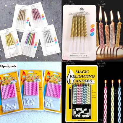 Happy Birthday Cake Short Candle and Relighting Candle TSC