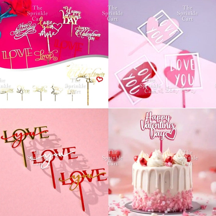 Merry Christmas Happy New Year Holidays Valentines Love Acrylic Cake Topper Decoration TSC