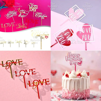 Merry Christmas Happy New Year Holidays Valentines Love Acrylic Cake Topper Decoration TSC