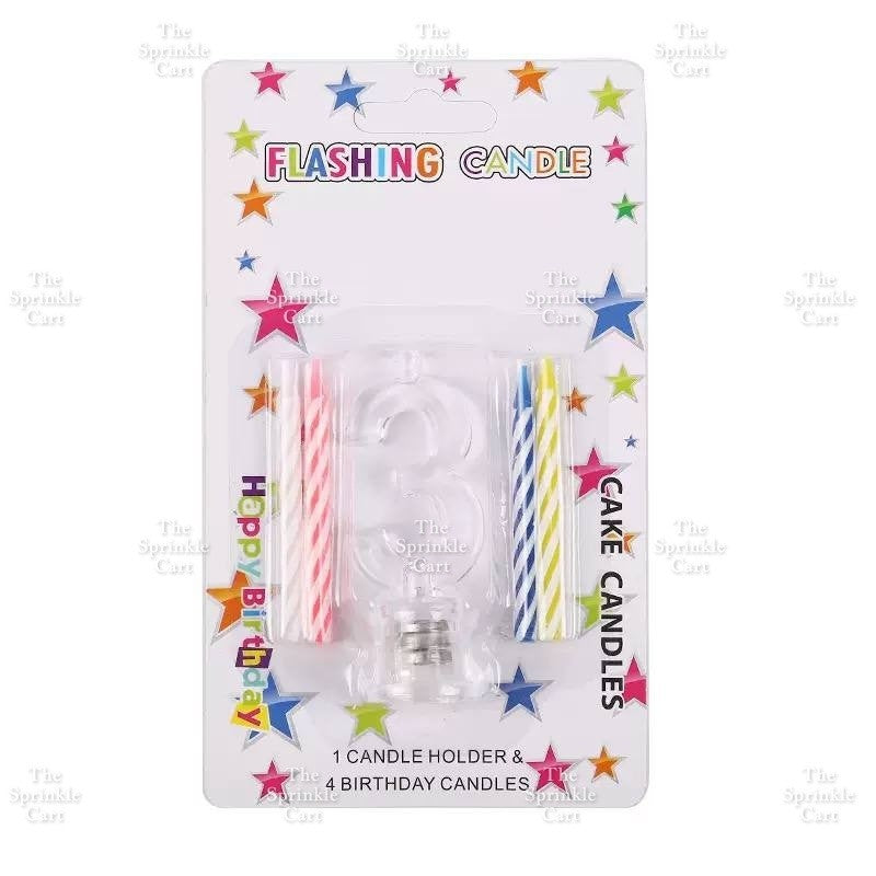 Happy Birthday Letter and Number LED Candle Topper Holder TSC