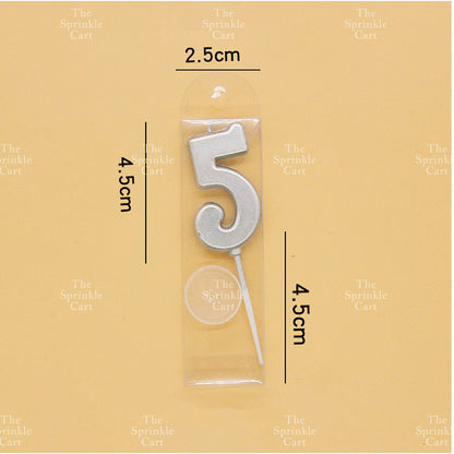 Number Candle for Birthday Cake Decor Party Supplies Gold ans Silver 0-9