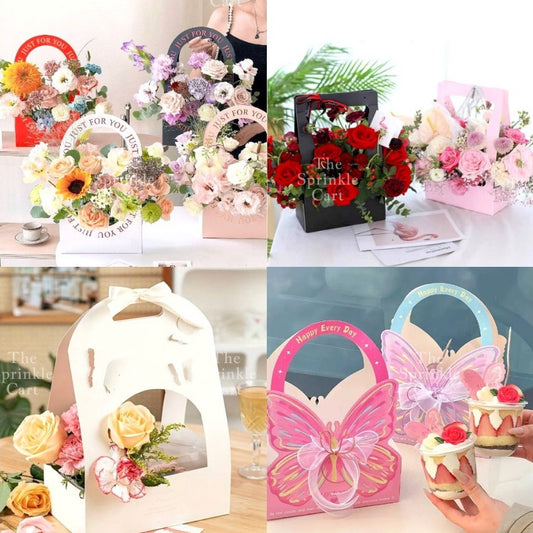1pc Flower Basket Paper Holder for Floral Arrangement DIY Gift Bouquet TSC