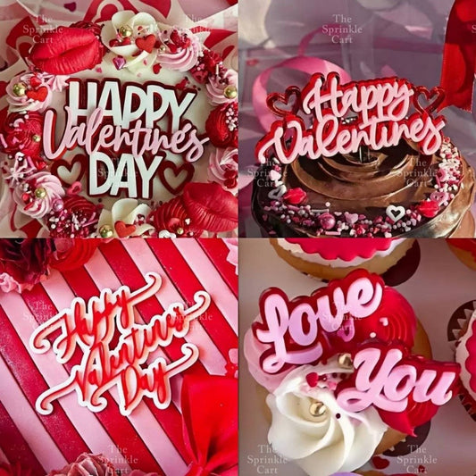 Merry Christmas Happy New Year Holidays Valentines Love Acrylic Cake Topper Decoration TSC
