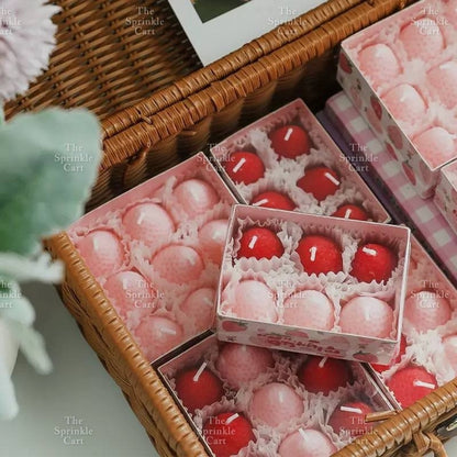 Strawberry Decorative Scented Candles in Box for Personal Use Gift and Giveaway