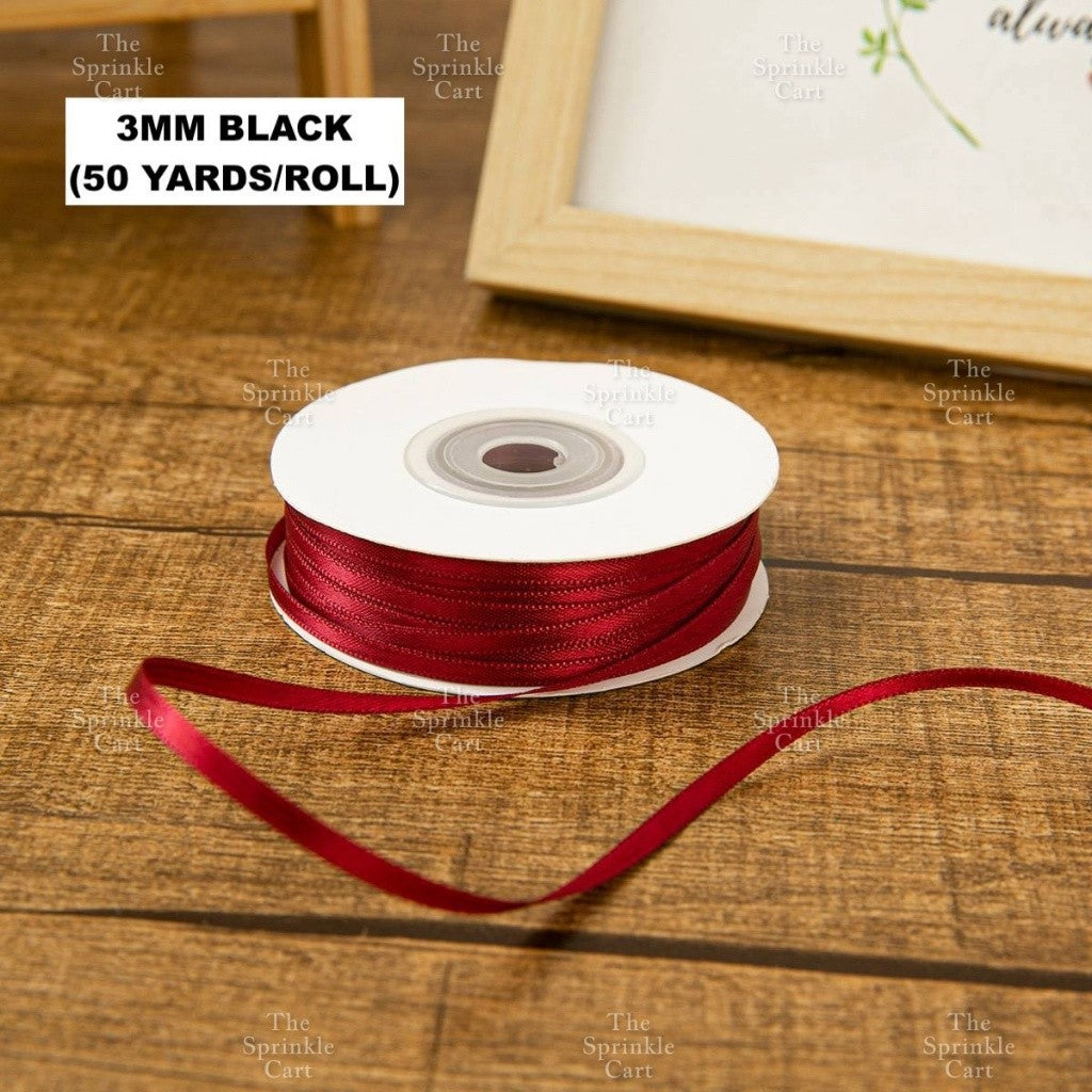 3mm Double-sided Satin Ribbon for DIY Bow Accessory and Gift Packaging TSC
