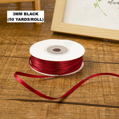 3mm Double-sided Satin Ribbon for DIY Bow Accessory and Gift Packaging TSC