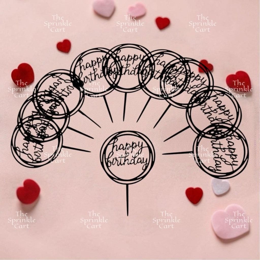 10pcs Happy Birthday Acrylic Cake Topper DIY Baking Decoration TSC
