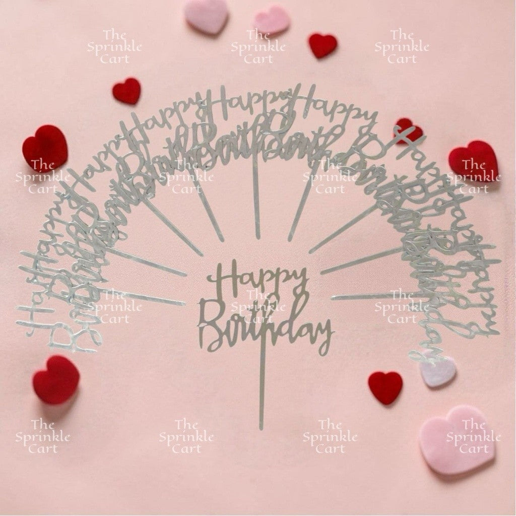 10pcs Happy Birthday Acrylic Cake Topper DIY Baking Decoration TSC