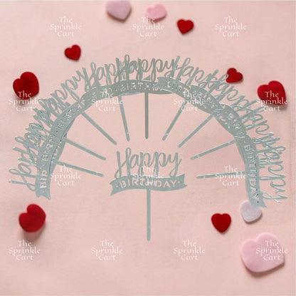 10pcs Happy Birthday Acrylic Cake Topper DIY Baking Decoration TSC