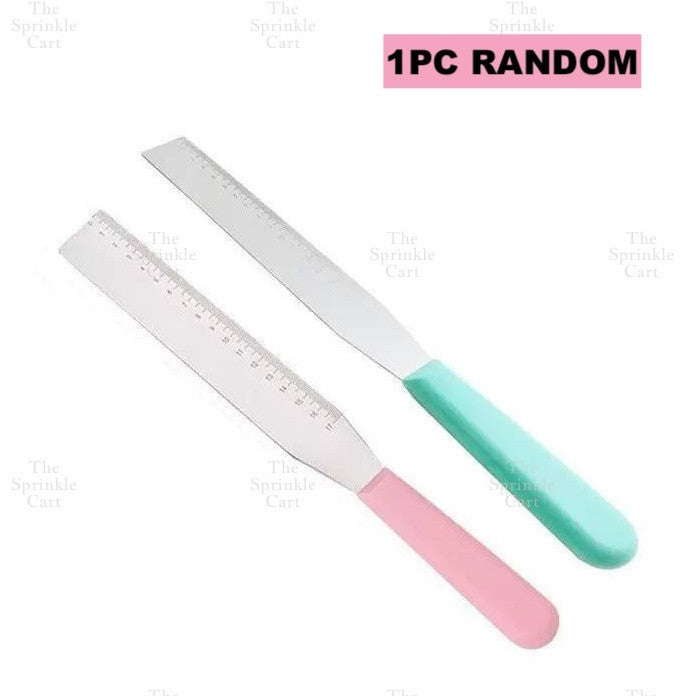 Stainless Steel Offset Cake Spatula with Wooden Handle Straight Angled