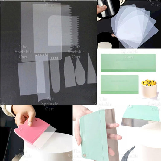 Transparent Plastic and Soft Scraper Smoother for Cake Decoration Use TSC