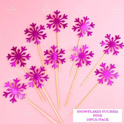 Frosen Themed Cake Toppers for Decoration Ellsa An-na Snowflakes