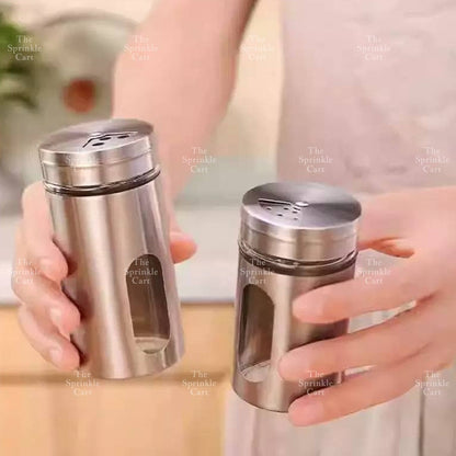 Stainless Steel Glass Seasoning Spice Shaker Jar container TSC