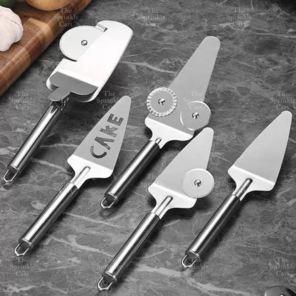 Stainless Steel Double Roller Pizza Wheel Cutter and Spatula Pastry Tools TSC