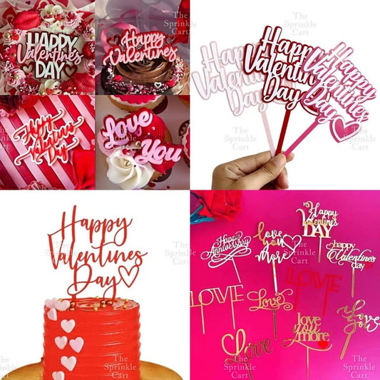Merry Christmas Happy New Year Holidays Valentines Love Acrylic Cake Topper Decoration TSC
