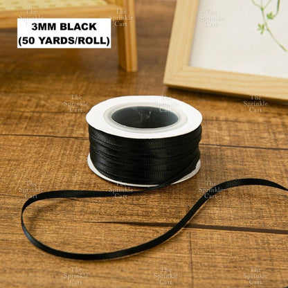 3mm Double-sided Satin Ribbon for DIY Bow Accessory and Gift Packaging TSC