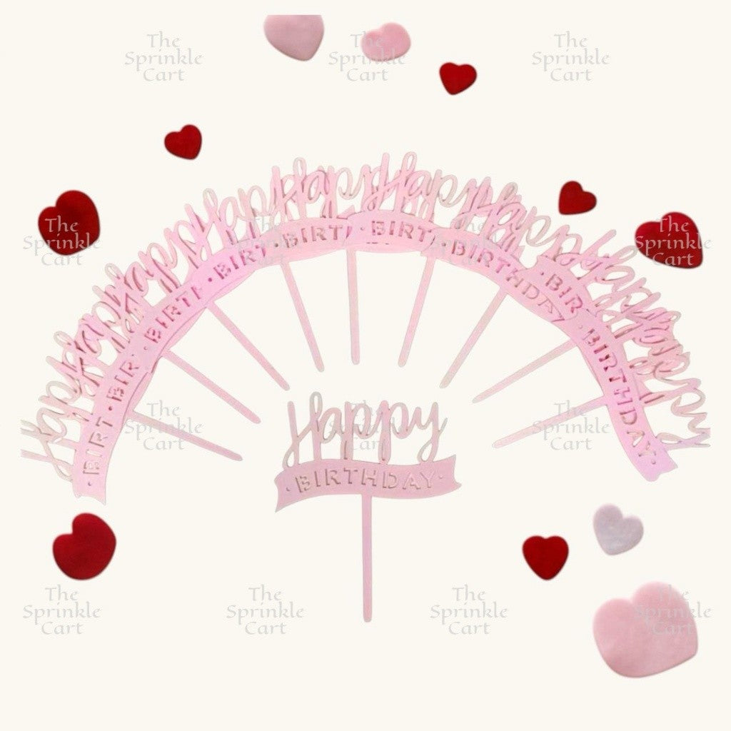 10pcs Happy Birthday Acrylic Cake Topper DIY Baking Decoration TSC