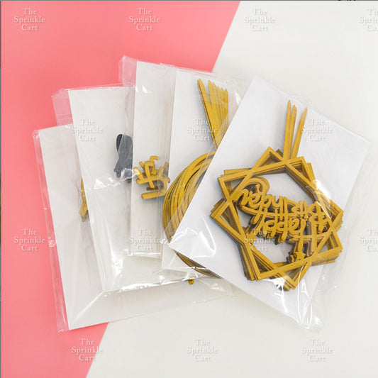 10pcs Happy Birthday Acrylic Cake Topper DIY Baking Decoration TSC