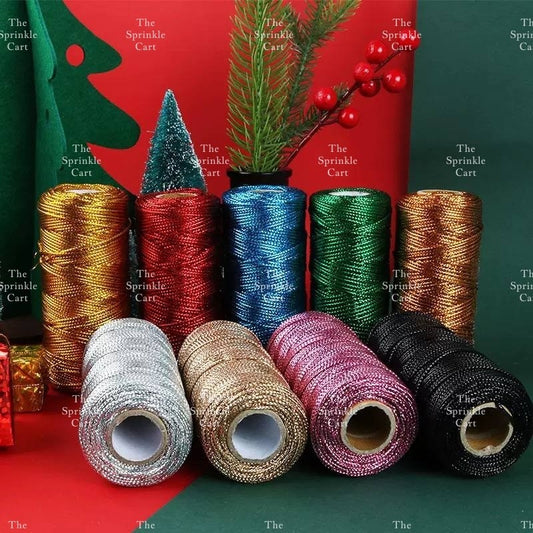 Jute String and Semi Elastic Cotton Thread for DIY Gift Wrapping and Arts and Crafts TSC
