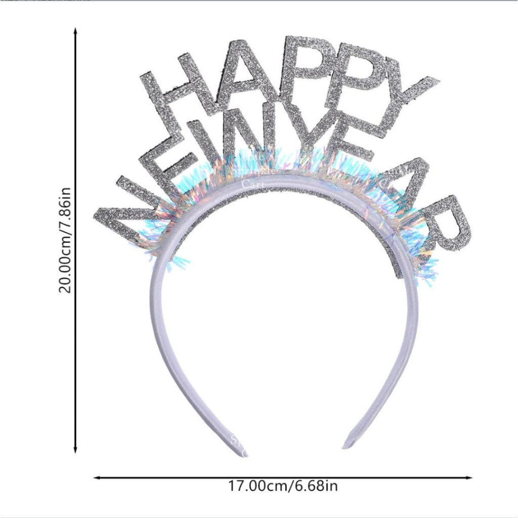 Happy Birthday and Happy New Year Glitter Shiny Headband Sequined Hair Accessories TSC