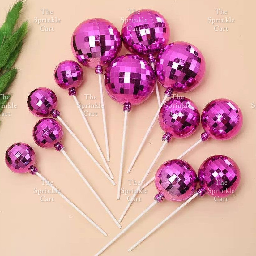 Shiny Mirror Disco Ball Cake Topper & Christmas Tree Decoration DIY Party Supplies TSC