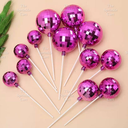 Shiny Mirror Disco Ball Cake Topper & Christmas Tree Decoration DIY Party Supplies TSC