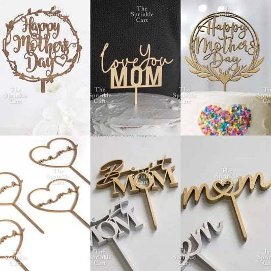 Happy Birthday Mr & Mrs Wooden Cake Topper Vintage Tools Cake Decoration