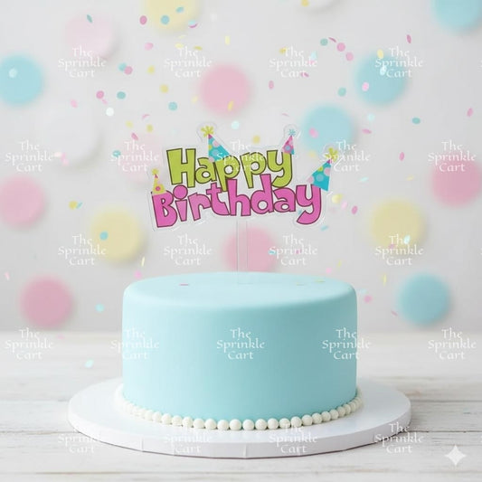 Transparent Happy Birthday Acrylic Topper Cake Decoration TSC