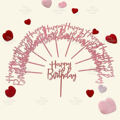 10pcs Happy Birthday Acrylic Cake Topper DIY Baking Decoration TSC