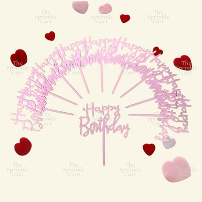 10pcs Happy Birthday Acrylic Cake Topper DIY Baking Decoration TSC