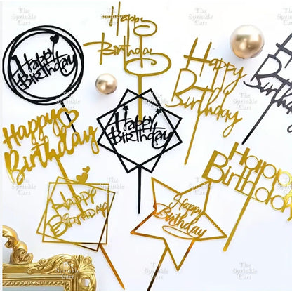 10pcs Happy Birthday Acrylic Cake Topper DIY Baking Decoration TSC