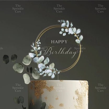 Transparent Happy Birthday Acrylic Topper Cake Decoration TSC
