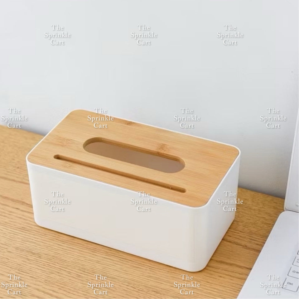 Plastic Tissue Holder with Wooden Cover TSC