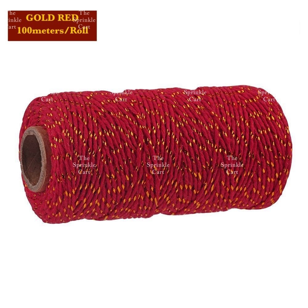 Jute String and Semi Elastic Cotton Thread for DIY Gift Wrapping and Arts and Crafts TSC