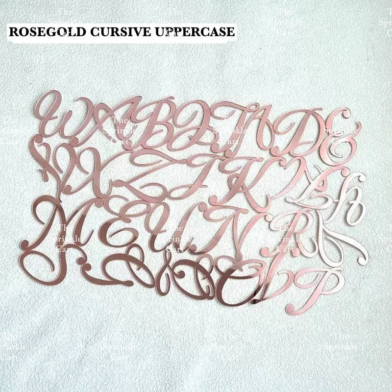Alphabet Lettering and Number Cursive Acrylic Set DIY Calligraphy Pattern Cake Stamp Decor TSC