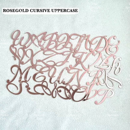 Alphabet Lettering and Number Cursive Acrylic Set DIY Calligraphy Pattern Cake Stamp Decor TSC