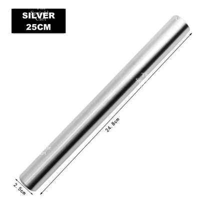 Stainless Steel Dough Rolling Pin and Wheel Pizza Cutter Spatula Baking Tools TSC