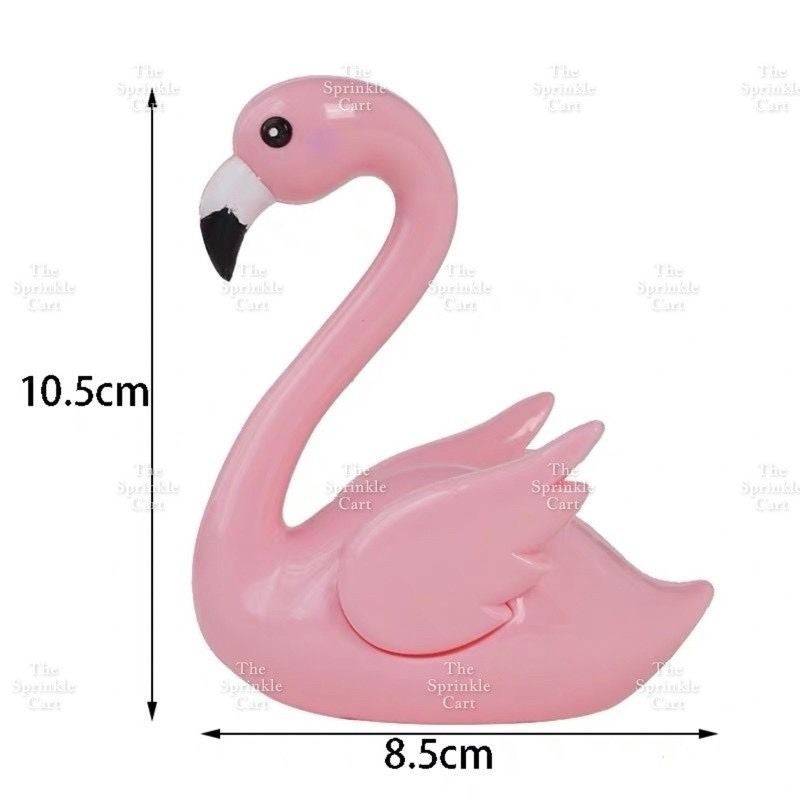 Flamingo Cake Toy Topper Figurine Elegant White Golden Swan Baking Decoration TSC