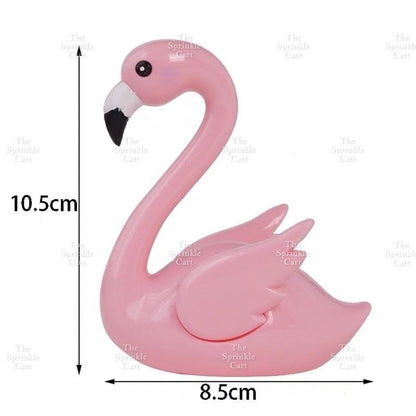 Flamingo Cake Toy Topper Figurine Elegant White Golden Swan Baking Decoration TSC