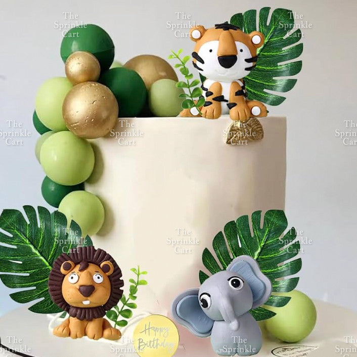 Animal Safari Farm Theme Cake Topper Wild Animal Jungle World Figurine Decoration TSC
